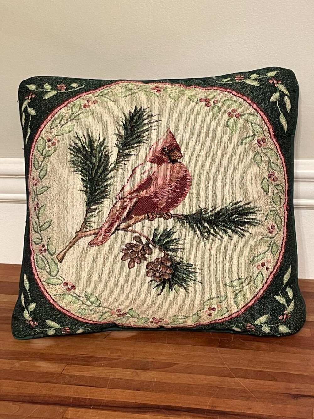 Throw Pillow Plush Decorative Tapestry Cardinal Design
